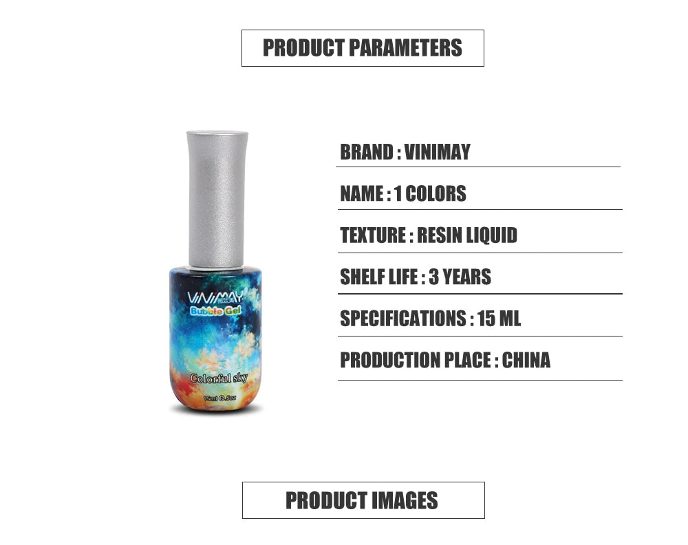 VINIMAY New 2023 Bubble Gel Colorful Sky Gel Nail Polish Soak Off UV Gel Polish Nail Art Gel Varnish Lacque Prime