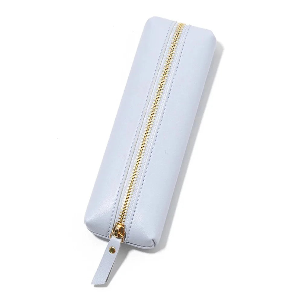 Custom Name Leather Makeup Pouch, Soft Portable Pen Bag Makeup Case, Multifunctional Storage & Travel Cosmetic Bag for Daily Use
