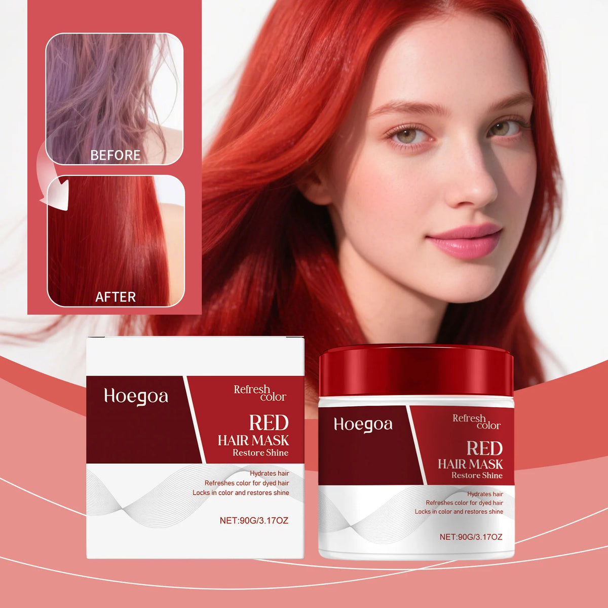 Color Boosting Conditioner Neutralizes Brass Yellow Tones Fade After Bleach Hair Dye Color Depositing Hair Mask For Red Brown