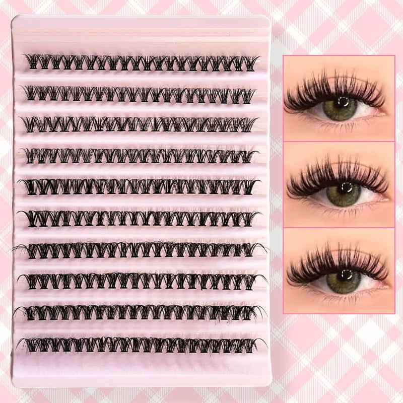 Individual Lashes Eyelash tuft 8-16mm 200pcs Cluster Lashes Natural Look Mixed Tray DIY Eyelash Extension Volume Lash Clusters