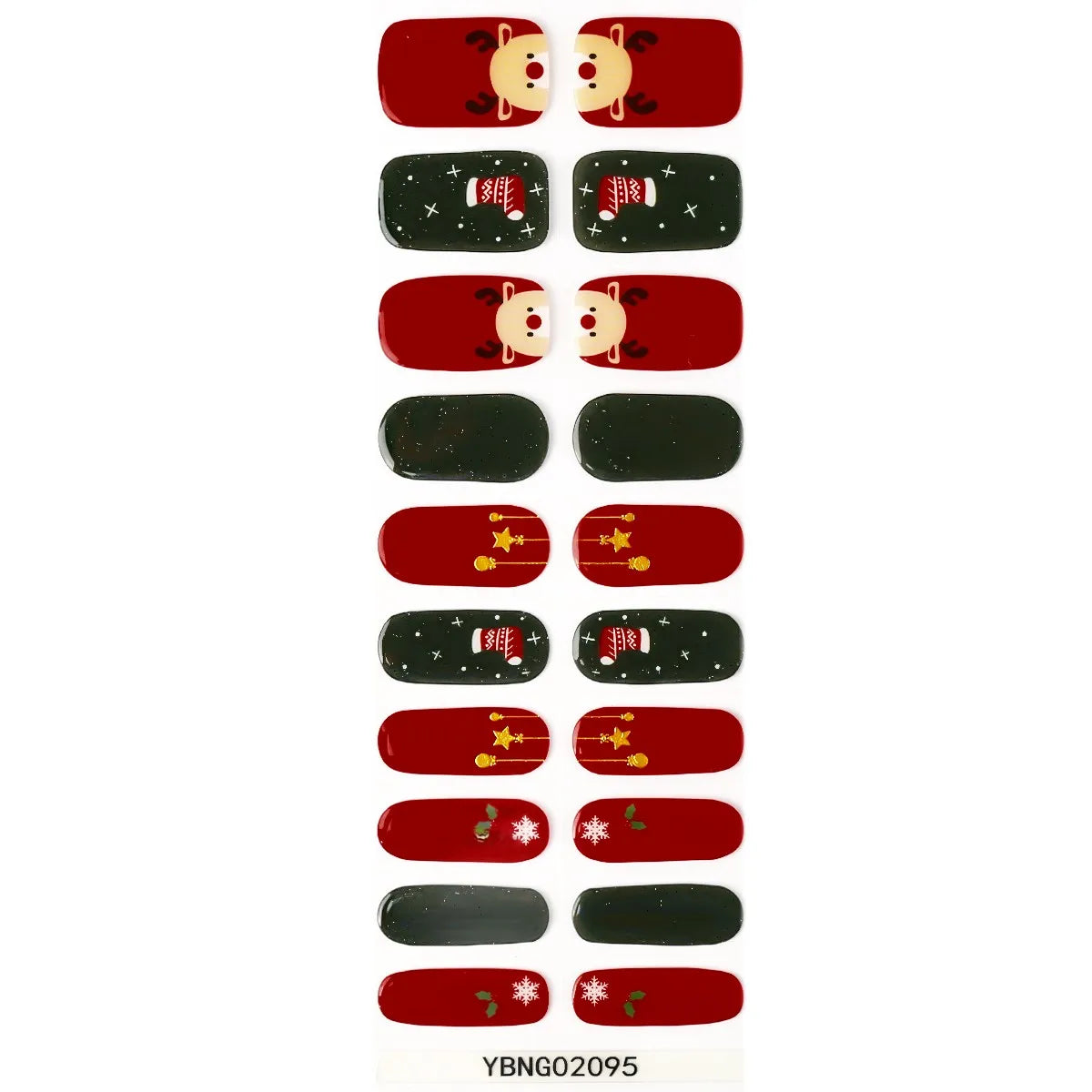 20 Tips Christmas Gel Nail Stickers Durable Materials Nail Decal Not Easy to Fall Off Popular Nail Art Nail Art Stickers