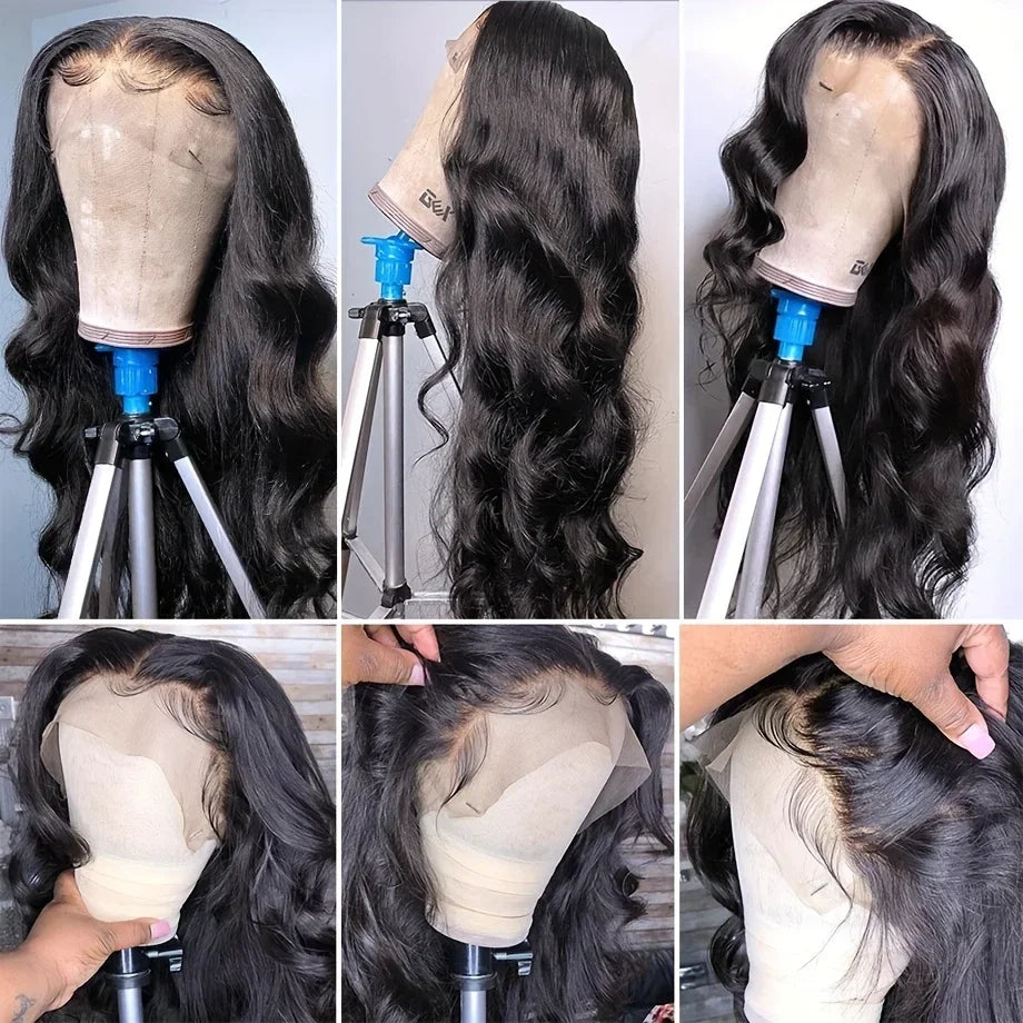 32 13x6HD Transparent Lace Front Wig Body Wave Human Hair 13x4 Lace Front Wig Glue Free Closed Wig Female