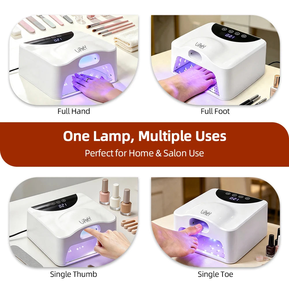Dual‑Mode UV LED Nail Lamp Fast Drying Gel Nail Dryer Magnetic Mirror Base Auto Sensor for Gel Nails