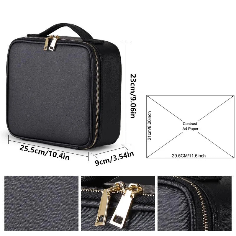 New PU Leather Cosmetic Bag For Women Professional Makeup Case Travel Toiletry Makeup Bag Beauty Nail ToolBox Make Up Handbag
