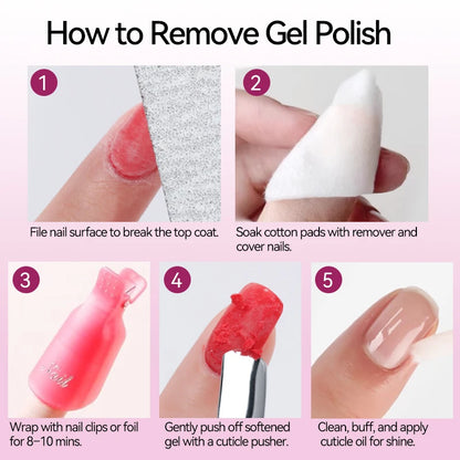 UR SUGAR 100ml 2 IN 1 Nail Polish Gel Remover Liquid 1/2PCS Quick Clean Gentle Formula for Gel Polish Remover Manicure Nail Care