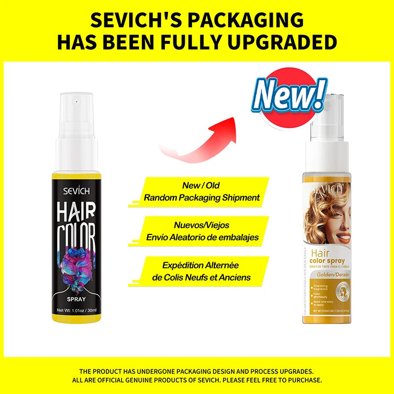Sevich New Style Hair Color Spray One-Time Hair Color Instant Hair Salon Hair Care Styling Product For Men and Women 5 Color