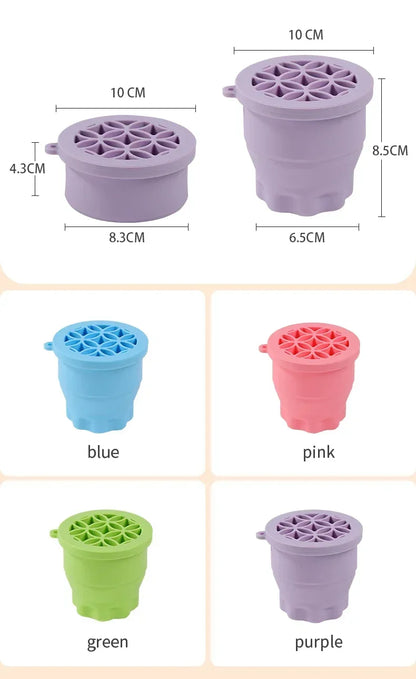 Multifunction Silicone Folding Makeup Brush Cleaning Cup Cleaning and drying 2-in-1 storage cup Beauty Cosmetic Brush Scrub Cup