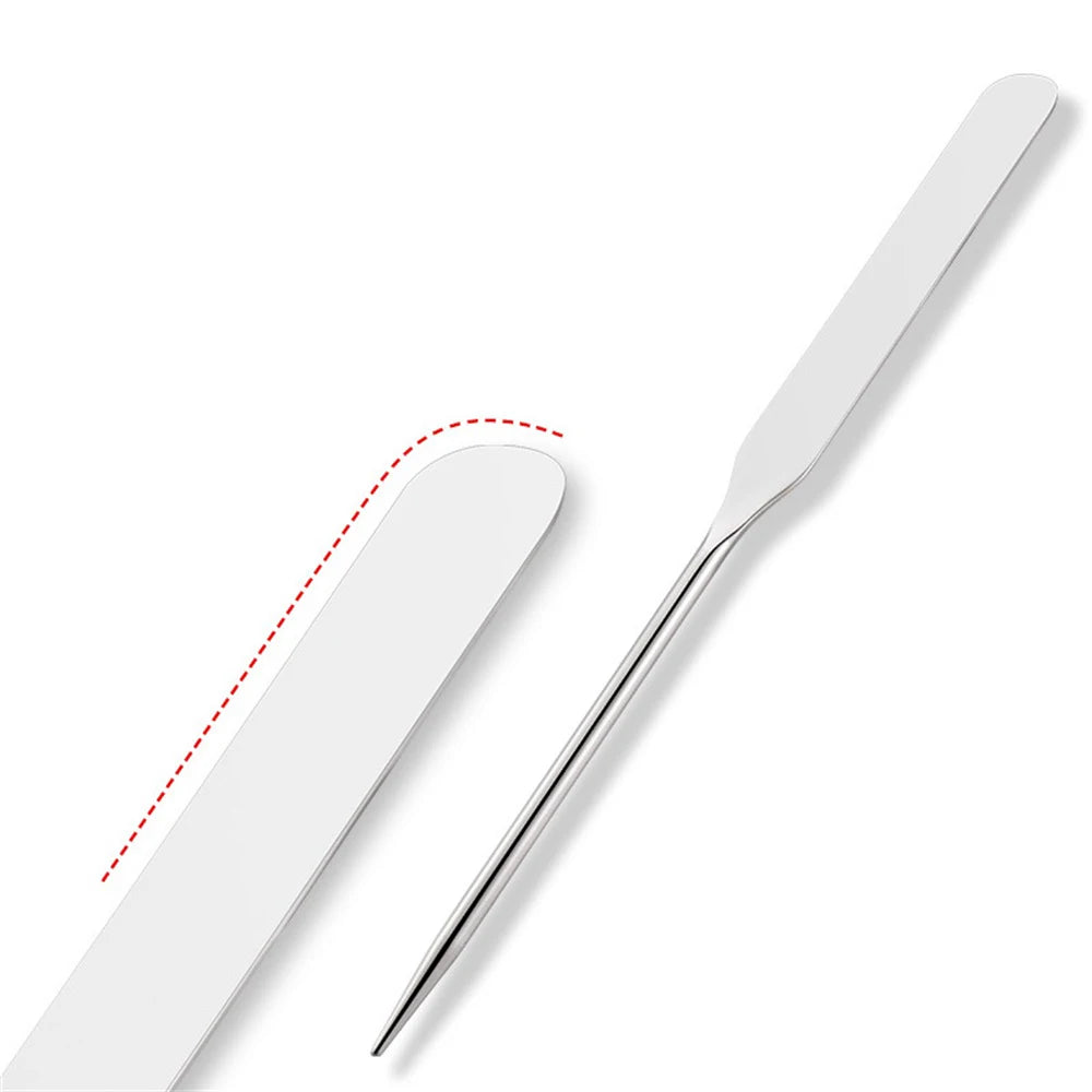 2pcs Makeup Mixing Palette Set Makeup Spatula Palette with Foundation Spatula, Stainless Steel Makeup MixingTray Nail Art Palet
