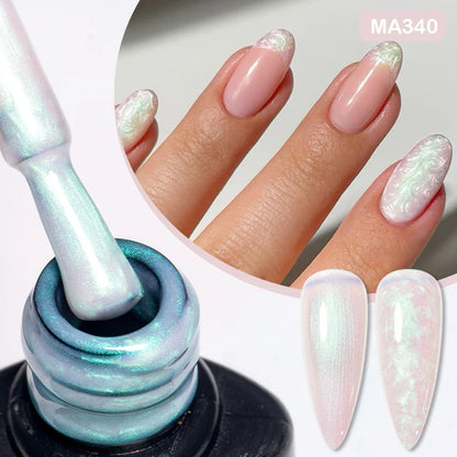 MEET ACROSS 7ml Rubber Base Gel Glitter Nude Pink White 2 In 1 Gel Nail Polish Nail Art Varnish For Nails Winter Autumn Manicure