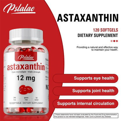 Astaxanthin 12mg - Premium Antioxidant Supplement To Support Eye, Skin, Joint & Immune System Health