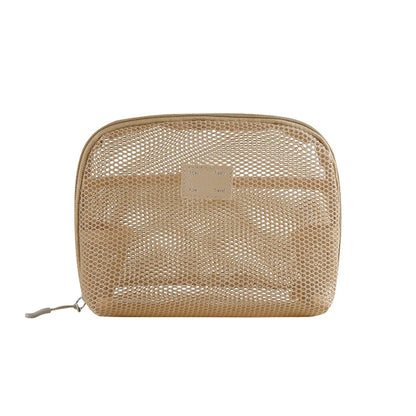 Casual Nylon Cosmetic Bag With Zipper Hand-held Mesh Makeup Bags Multipurpose Mesh Storage Pouch Women