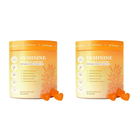 Women's Feminine Wellness Support Gummies with Vitamin B6, Zinc, Inulin & Hyaluronic Acid, for Digestive Balance, 30 Gummies