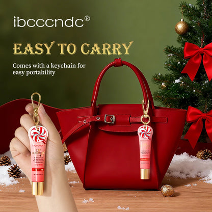 Christmas Gift 3Pcs Glossy Lip Gloss Set Strawberry Lip Balm And Lip Gloss Combo Long Lasting Hydrating Plump Lips