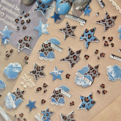 Cute Winter Cartoon Christmas Tree 5D Nail Sticker Snowman Rabbit Bow Pearl Wreath Cake Snowflake Star Self‑Adhesive Nail Decal