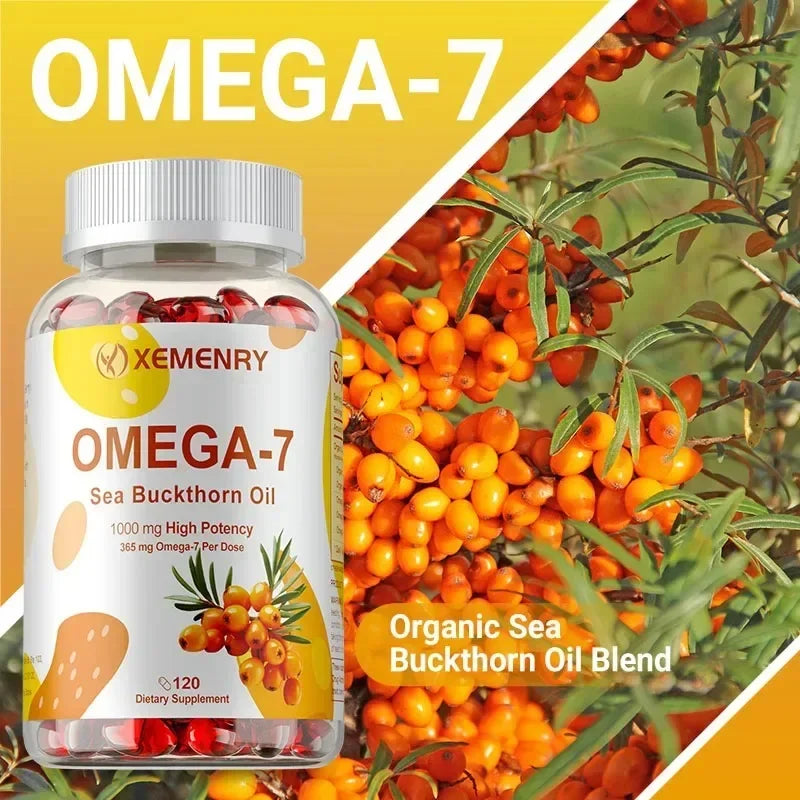 OMEGA-7 Sea Buckthorn Oil - Supports Skin, Cardiovascular, Digestive and Liver Health, Boosts Energy, Immunity, Antioxidant Vega