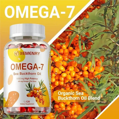OMEGA-7 Sea Buckthorn Oil - Supports Skin, Cardiovascular, Digestive and Liver Health, Boosts Energy, Immunity, Antioxidant Vega