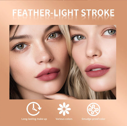 Lakerain Lip Liner Waterproof Transfer-proof Long-lasting Wear Pen Style Felt Head Design Blendable Lip Liner Stain Pen