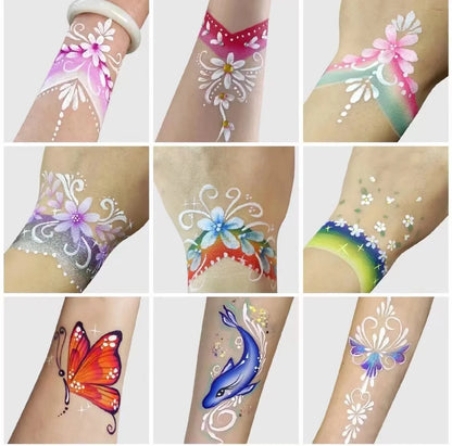 Professional Body Art 12 Colors Pastel Neon UV Color Rainbow Split Cake Face Paint Palette for Halloween Christmas