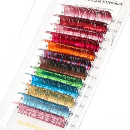XIUSUZAKI Mixed Colors Glitter Eyelash Extension Colorful Shiny Classic Individual False Lashes for Christmas Makeup Suppliers