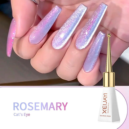 10ml Shiny Rose Red Magnetic Cat Gel Nail Polish Glitter Silk Crystal Cat Eye Gel Nail Polish Shiny Diamond Soak Off UV Gel Varn