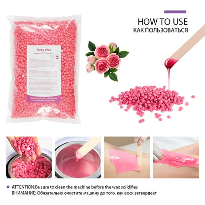 200g/500g/1000g Brazilian Hard Wax Beans kit, Professional Hair Removal for Legs Face Body, Salon & Home Use Depilatory Wax
