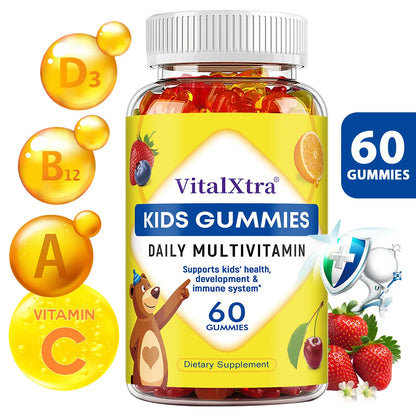 Children's Multivitamin Gummies - Rich in Vitamin A, C, D3, Zinc,- Boosts Immunity and Brain Health, Promote Nutrient Absorption
