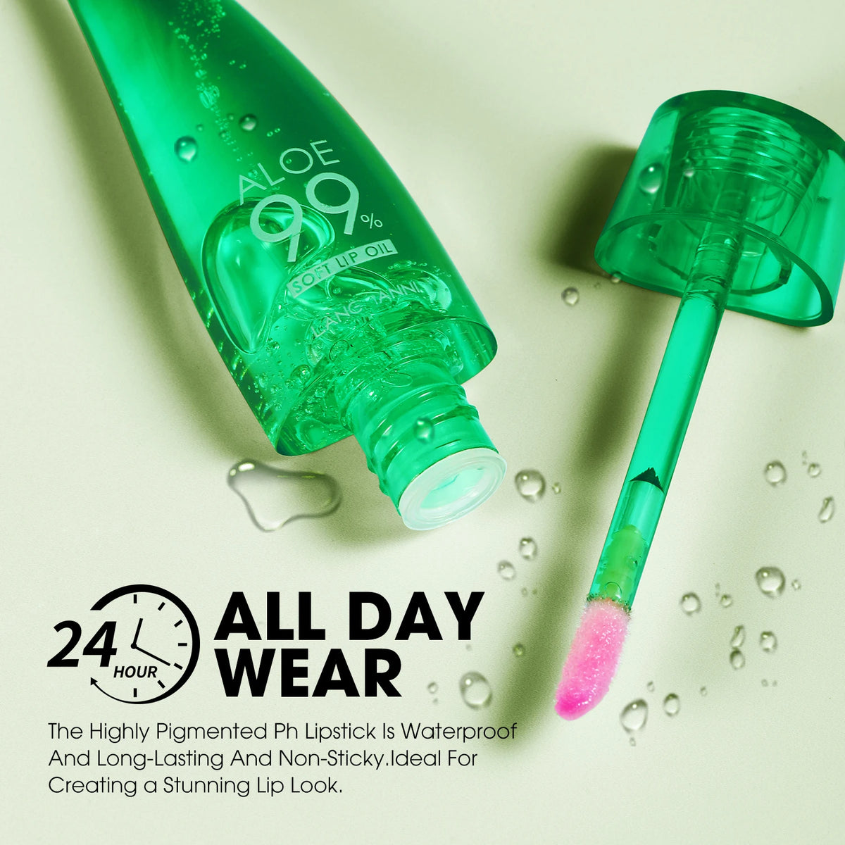 1pc/2pc Aloe Vera Moisturising Lip Gloss Warm Feeling Colour Changing Lip Glaze Long Lasting Moisture Lip Oil Lip care