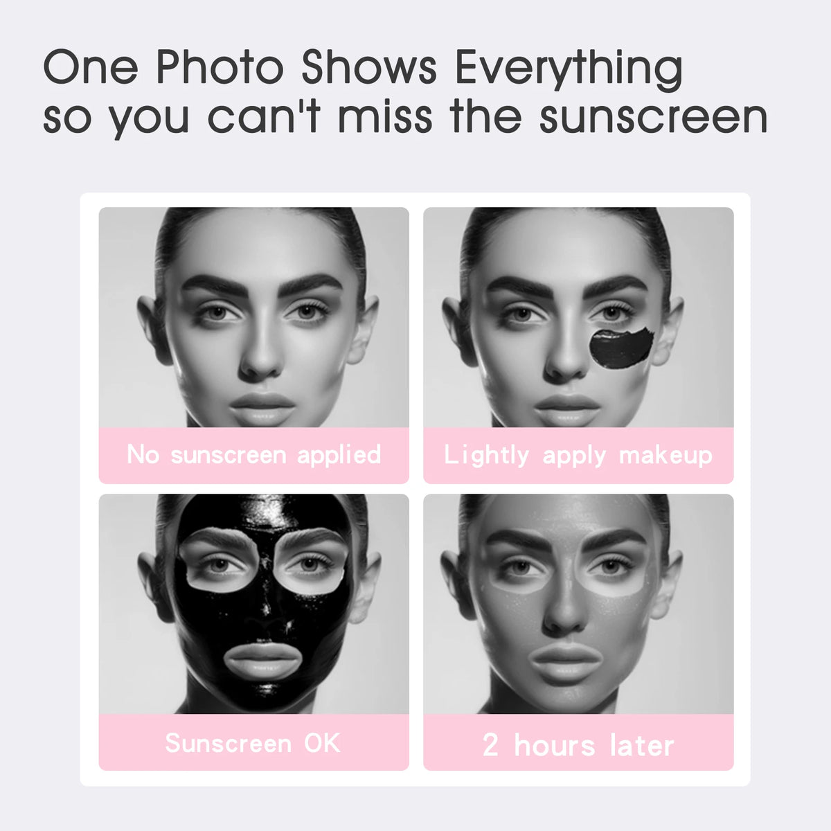 UV Mirror for Sunscreen Test Camera,Sun Protection Visualization Travel Makeup Mirror，with LED Light Compact Hand Mirror