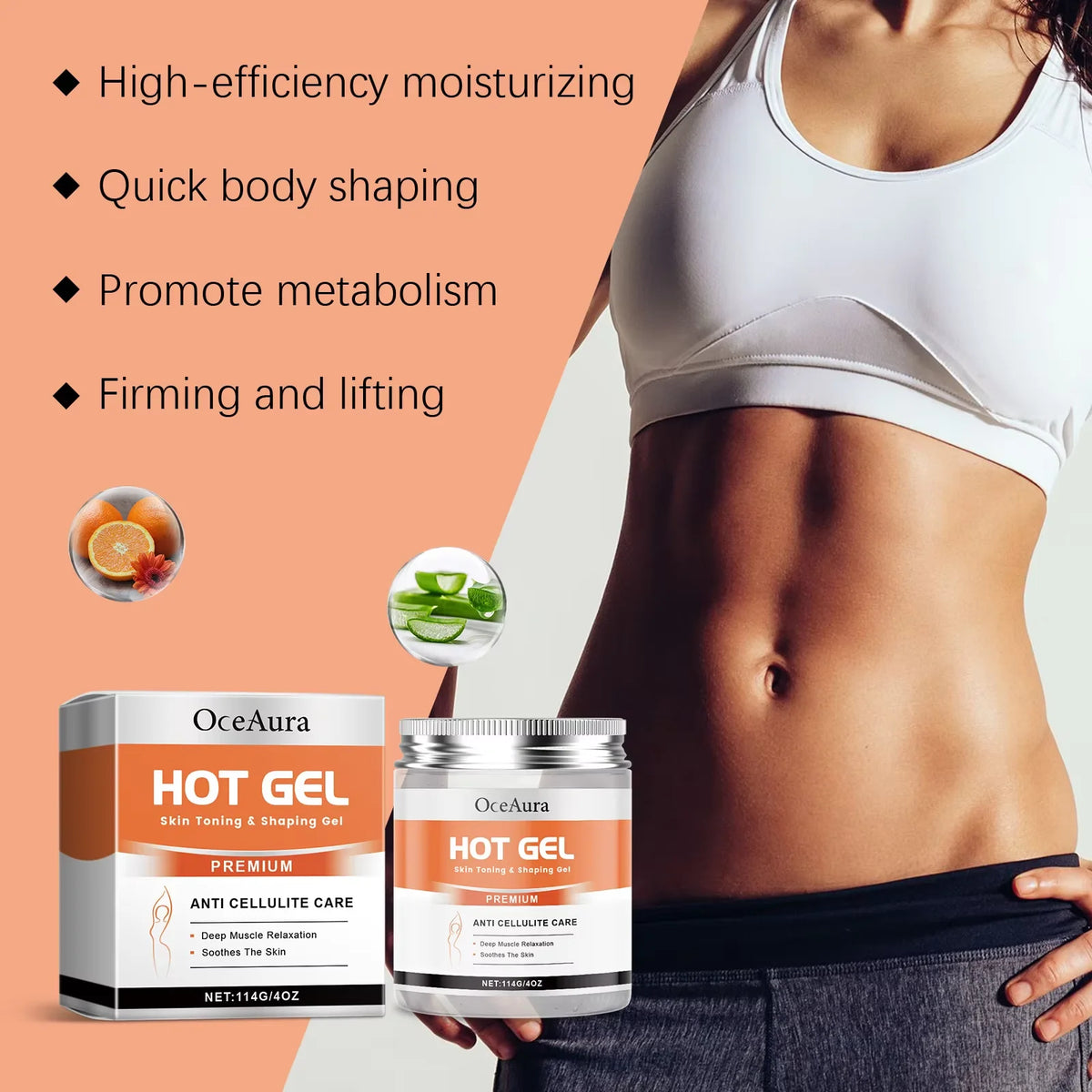 Hot Cream Firming Gel Organic Anti Cellulite Slimming Skin Tightening Stomach Fat Burning Moisturize Workout Body Massage Lotion