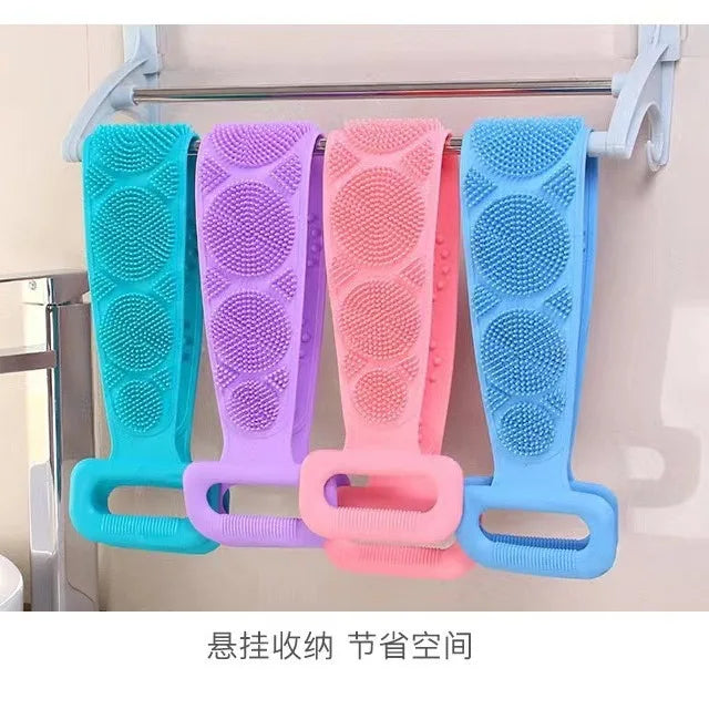 23" Silicone Back Scrubber for Shower - Double-Sided Exfoliating Brush with Handle, Deep Cleansing Body Tool for Men Women