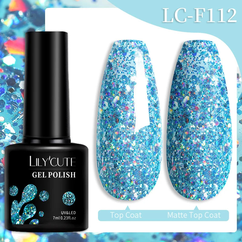 LILYCUTE 7ML 3 IN 1 Platinum Cat Magnetic Gel Nail Polish Silver Moonlight Magnetic Nail Sparkling Glitter Semi Permanent UV Gel