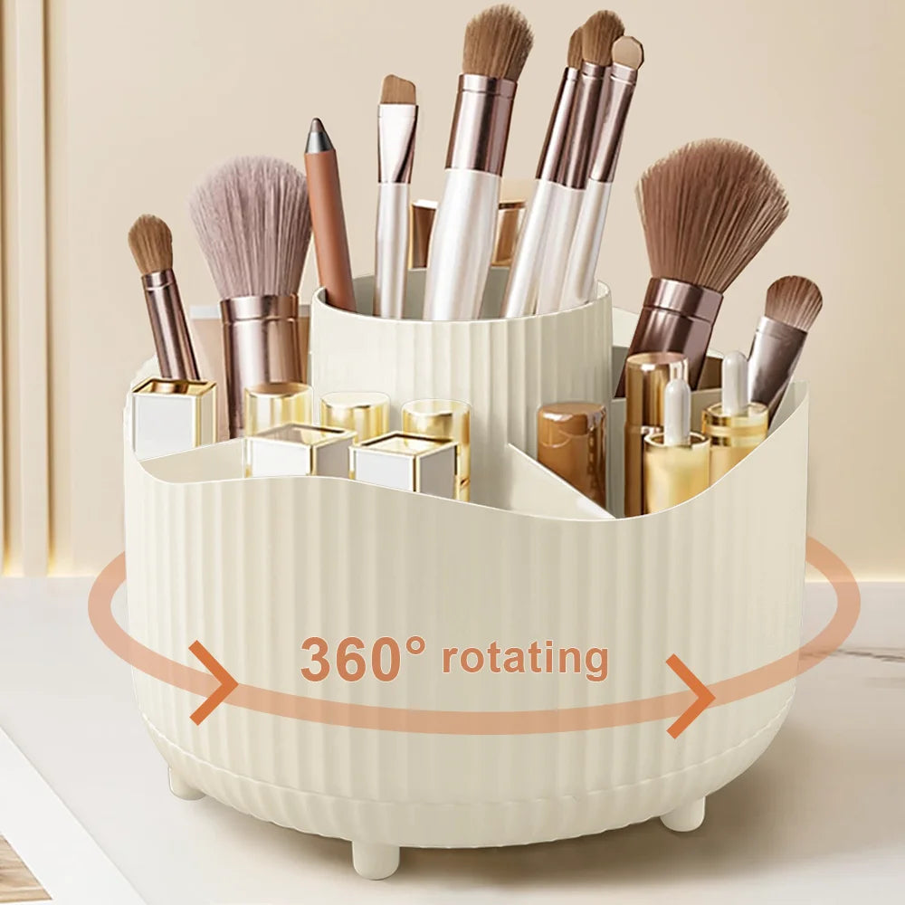 360° Rotating Makeup Brush Holder Cosmetic Brush Holder Large Capacity Lipstick Eyebrow Makeup Brush Holder Jewelry Container