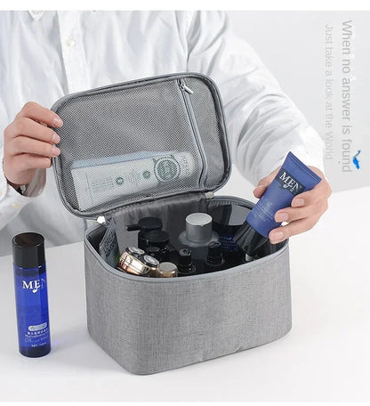 New Business Trip Men's Toiletry Bag Double Layer Large Capacity Cosmetic Bag Oxford Cloth Storage Bag Portable Handbag