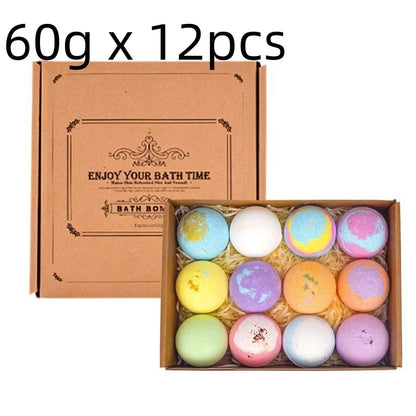 12pcs 20g/60g Bath Set Sea Salt Bath Essential Oils Softening Keratin for Foot Spa Relaxing Gift Box for Women Men