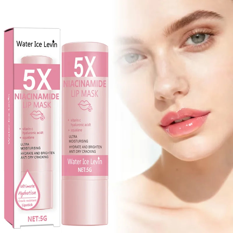 Niacinamide Lip Mask 5g with Vitamin C & Hyaluronic Acid - Ultra Moisturizing Hydrating Brightening Lip Balm, Anti Dry Cracking