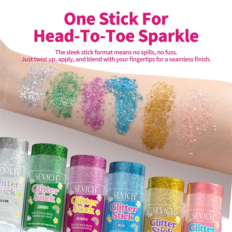 Fairy Dust Sparkling Sequins Glitter Bar Makeup Face Body Glitter Gel Hair Glitter Spray Christmas Paillette for Child Girl