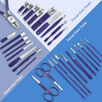 30Pcs Manicure Pedicure Kit Nail Clippers Kit Professional Stainless Steel Nail Care Tool Toenail Clipper Cutters Travel Case