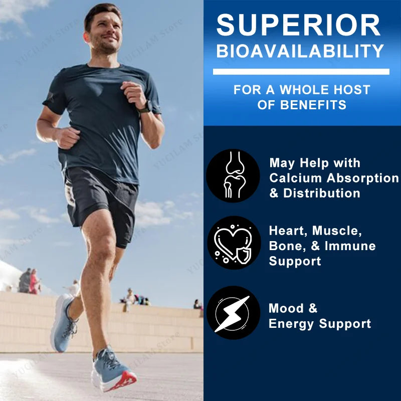 Calcium Vitamin D3 K2 B12 for Muscle, Nerve, Bone, Joint Mobility Health and Calcium Absorption
