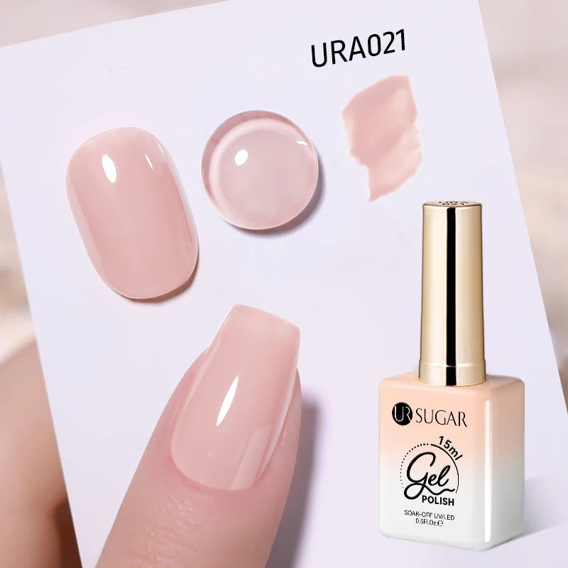 UR SUGAR 15ml Gel Nail Polish Neon Blue Red Green Pastal Nude UV/LED Soak Off No Wipe Nail Gel Polish Suitable For Summer Autumn