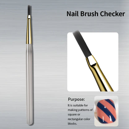 RSNAIL Nail Art Brush Checker Nail Drawing Painting Line Brush Nail Art Tool Acrylic Painting Brushes DIY Design Manicure Tools