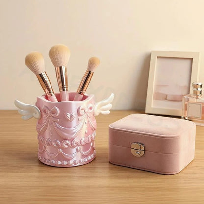 1Pcs Luxury Angel Wings Relief Portable Cosmetic Organizer Makeup Brush Holder for Daily Use
