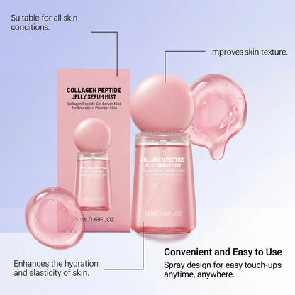 Caviar PDRN&Collagen Peptides Jelly Serum Mist Set,Reshape Skin Cells&Instant Plump,Firm & Anti‑Wrinkle,Dewy Glow&Jelly to Mist Technology,On the Go Skincare Capsule,Clean&Gentle Formulation,Travel Essentials&Self Care Gift