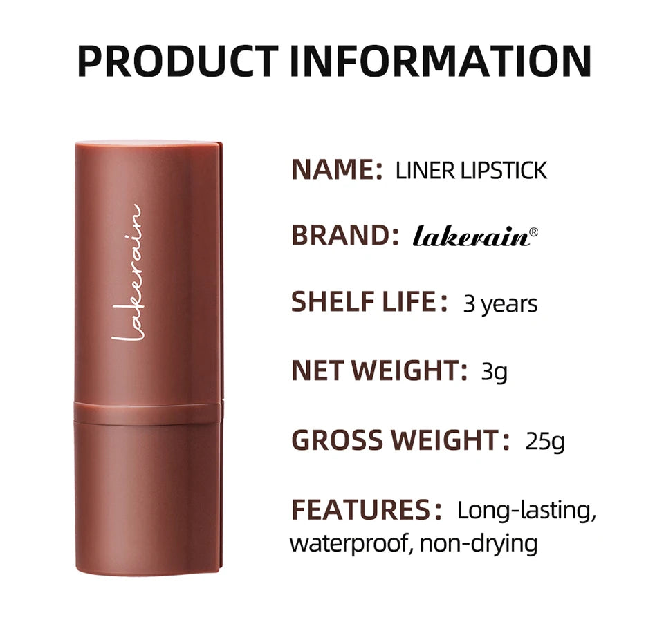 Brown Lip Pencil Contour Lipliner Pencil Waterproof Nude Lip Liner Waterproof Long Lasting Cosmetics Makeup Liners Tint Dark