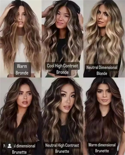 Short Straight Bob with Bangs Ombre Chocolate Brown with Blonde Streaks Synthetic Lace Front Wig Heat Resistant Fibre Wig Daily