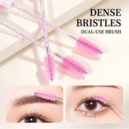 10pcs Christmas Mascara Eyelash Brush in Tube with Santa Claus Cap, Dust-Proof Reusable Mascara Wand Lash Applicator Makeup Tool
