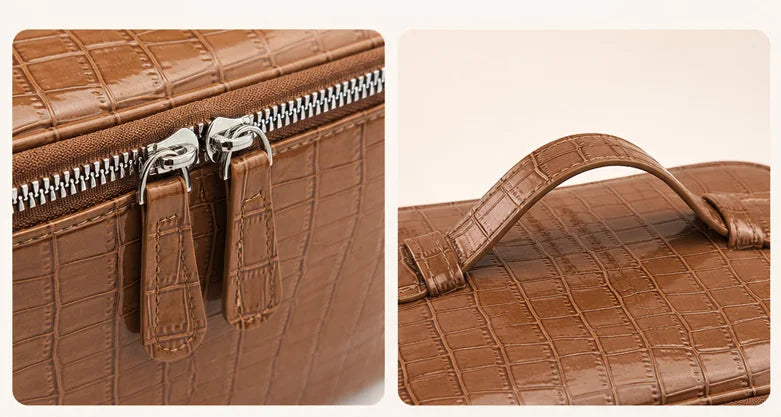 Embossed Makeup Bag Large Capacity Waterproof Travel Toiletry Bag Fashion Portable Women Cosmetic Storage Organizer