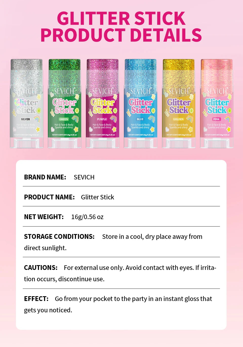 Fairy Dust Sparkling Sequins Glitter Bar Makeup Face Body Glitter Gel Hair Glitter Spray Christmas Paillette for Child Girl