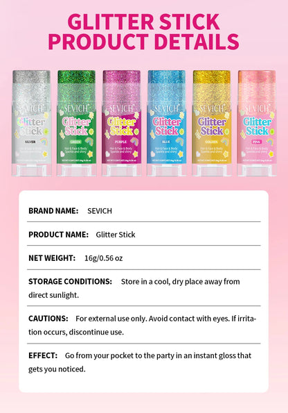 Fairy Dust Sparkling Sequins Glitter Bar Makeup Face Body Glitter Gel Hair Glitter Spray Christmas Paillette for Child Girl