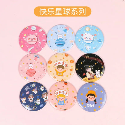 30 Pcs Cartoon Flower Cosmetic Mirror / Sweet Women Makeup Pocket Mini Portable /Nice Party Christmas Gift