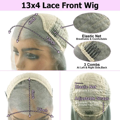 Silver Grey Colored Body Wave Human Hair Wigs For Women 13x4 Transaprent Lace Frontal Wig Preplucked Brazilian Remy Hair Wig